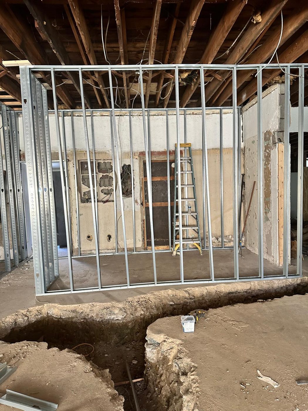 Metal stud framing during a full remodel
